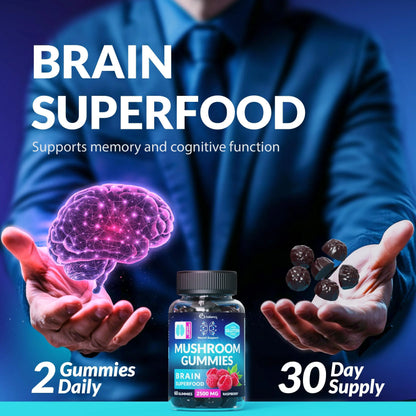 Mushroom Gummies Lion's Mane and Reishi for Cognitive Clarity 60 Gummies